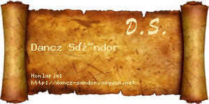 Dancz Sándor névjegykártya