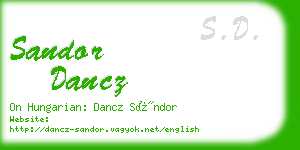 sandor dancz business card